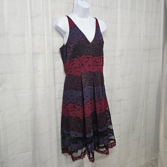 Badgley Mischka Belle Dress Purple Lace Goth Grunge Whimisgoth 12 - Picture 5 of 14